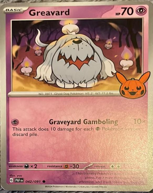 Paldean Fates Greavard [Reverse-Cosmos-Holo] Pokémon card